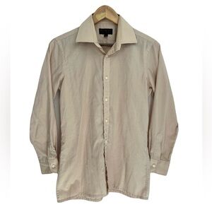 Yves Saint Laurent YSL Beige Button Down Shirt Men's 14.5 32-33 Long Sleeve